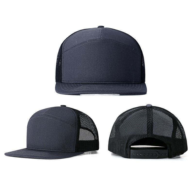 Wholesale Fabric Mesh Hats Breathable Trucker Hats Sun Visor Flat Brim Mesh Hats ACC-HT-ZhuoXing001