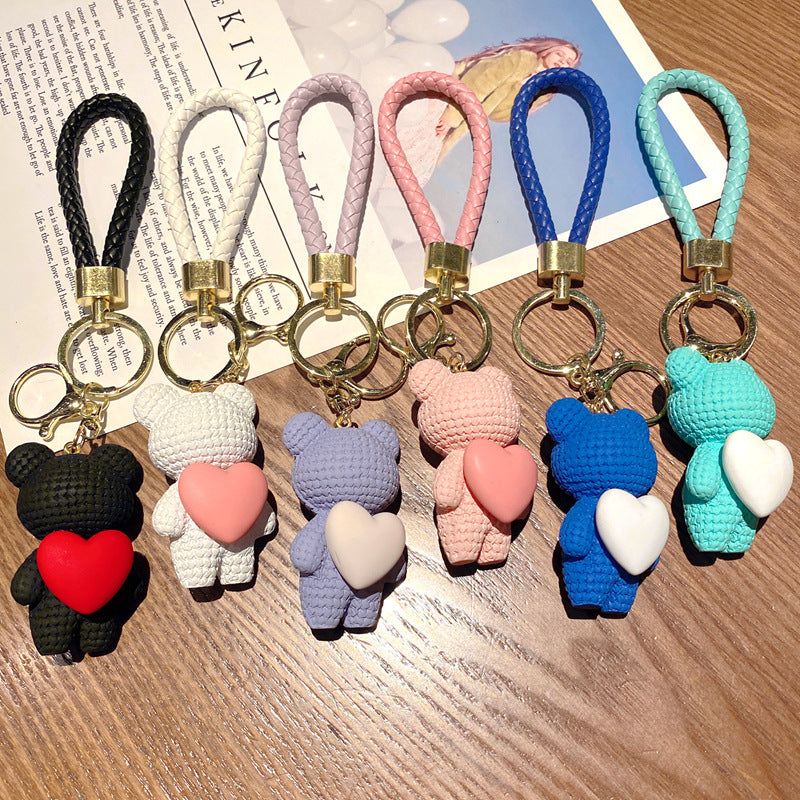 Wholesale Cartoon Love Bear Resin Keychain Creative Keychain ACC-KC-XinShu004