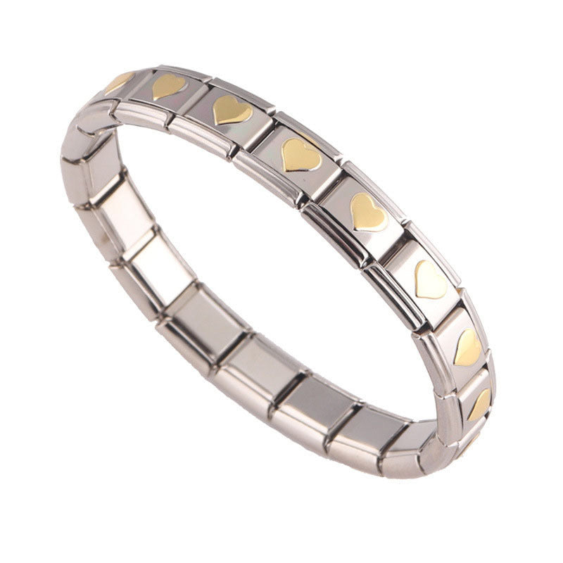 Wholesale Italian Beaded Bracelet 9mm DIY Splicing Removable Stainless Steel Combinable Bracelet