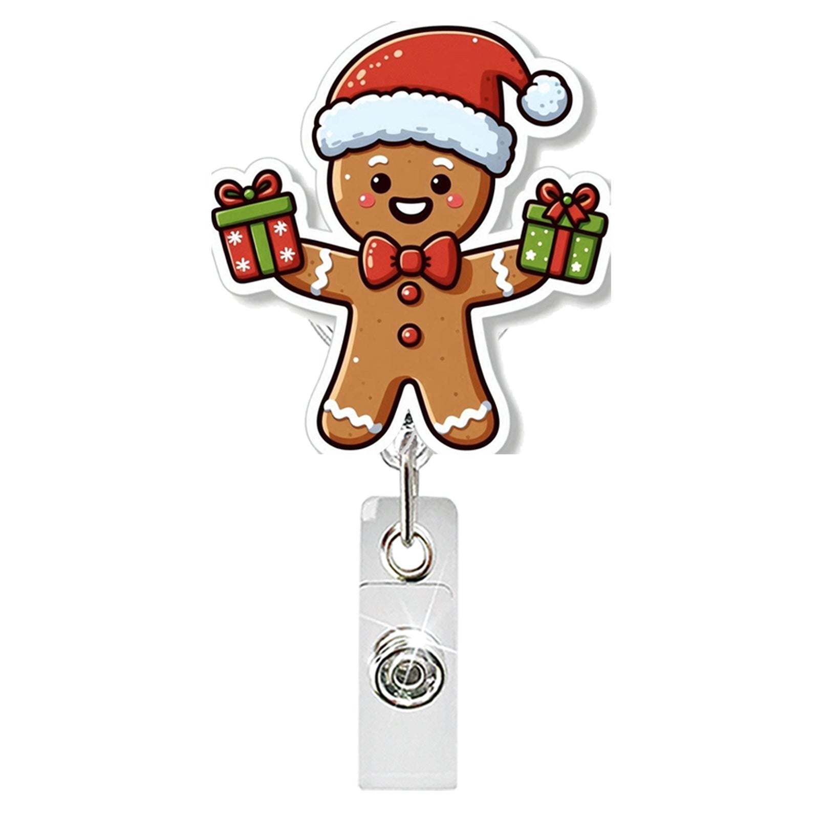 Wholesale Christmas Acrylic Dwarf Bow Ghost  Badge Reels