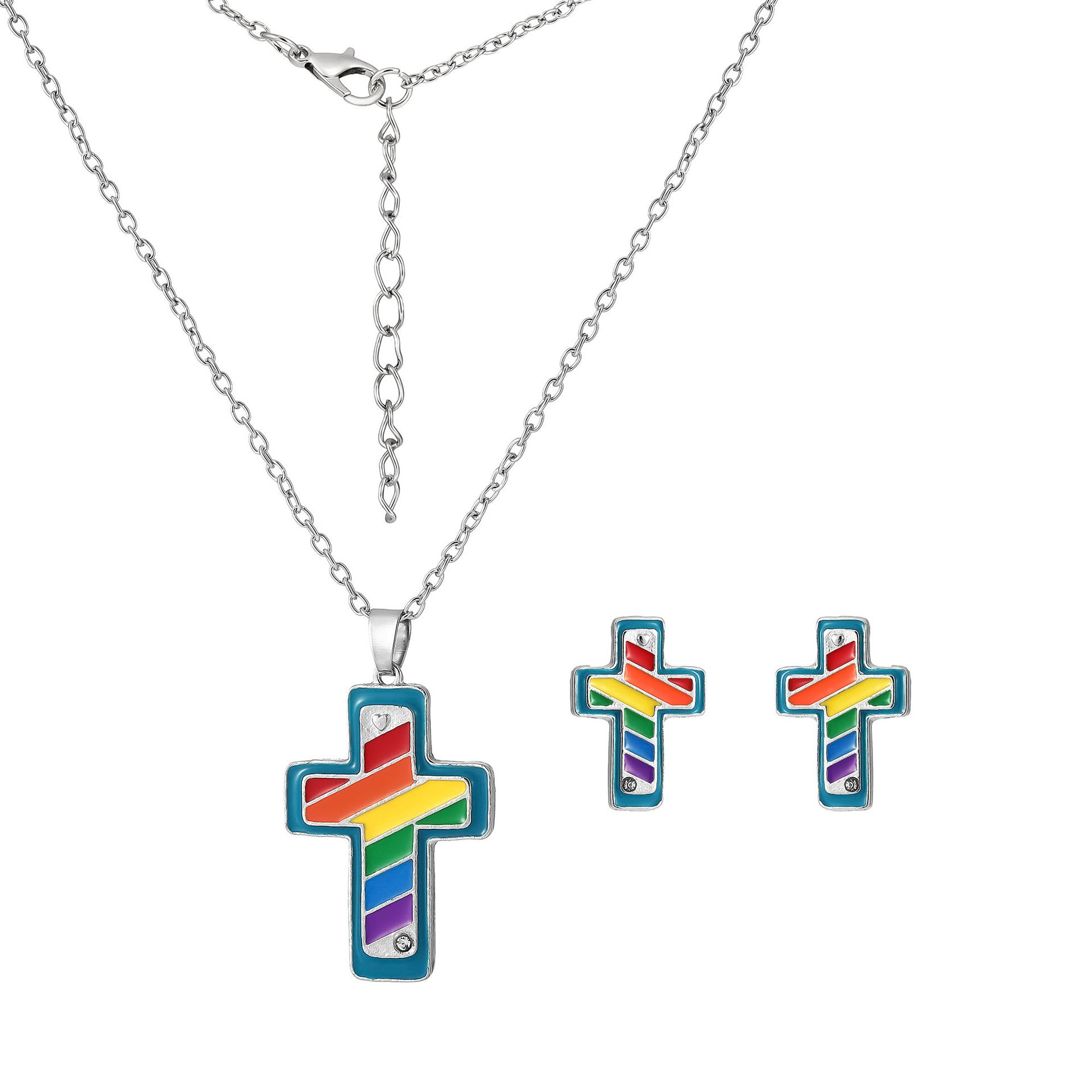 Wholesale Personalized Water Drop Oil Cross Necklace Earrings