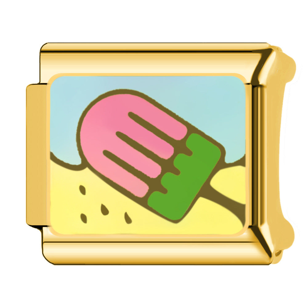 Wholesale Italian Charm Bracelet 9mm DIY  Fruit Cherry Creative Stainless Steel Composable Bracelet