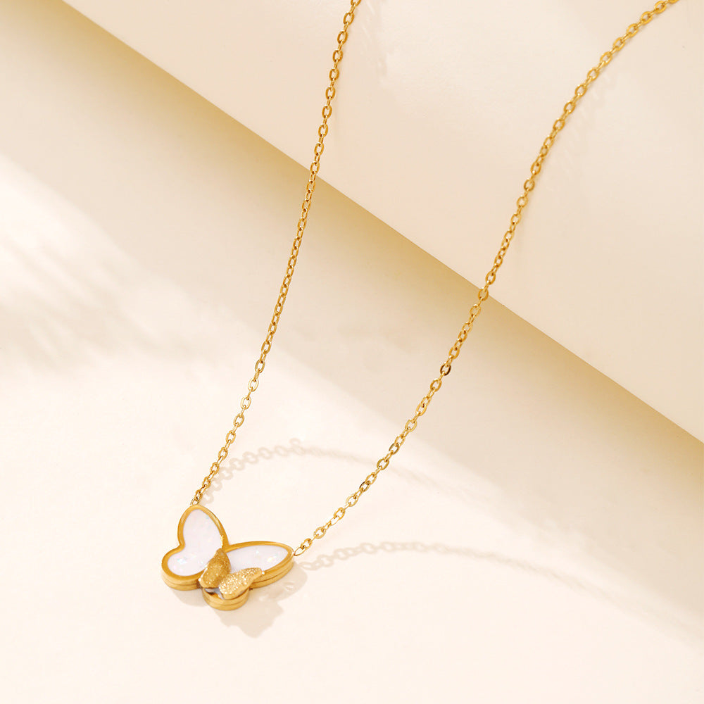 Wholesale Butterfly Pendant Stainless Steel Necklaces ACC-NE-YunHe004