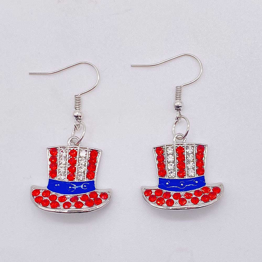 Wholesale American Independence Day Heart Pentagram Cross Earrings ACC-ES-CY011