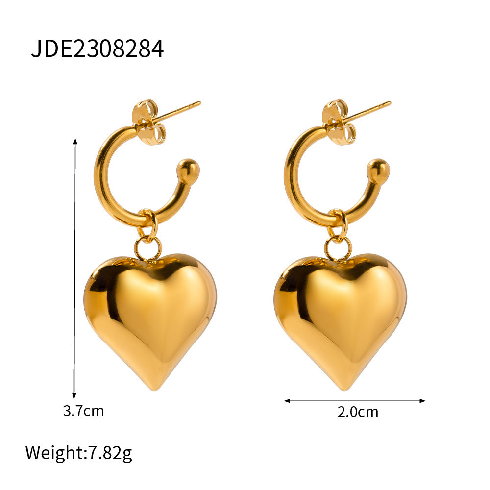 Wholesale Stainless Steel Valentine's Day Bow Heart Earrings