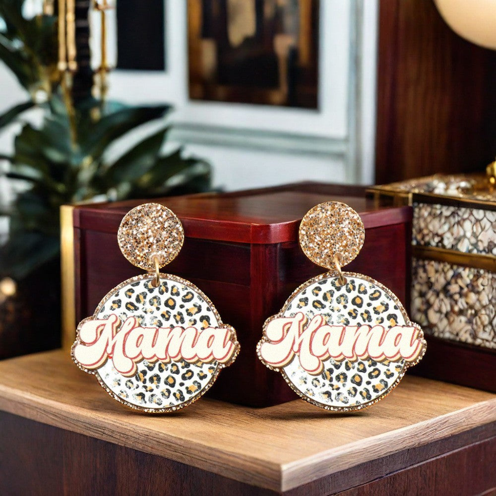 Wholesale  Leopard Mama Earrings Acrylic Jewelry