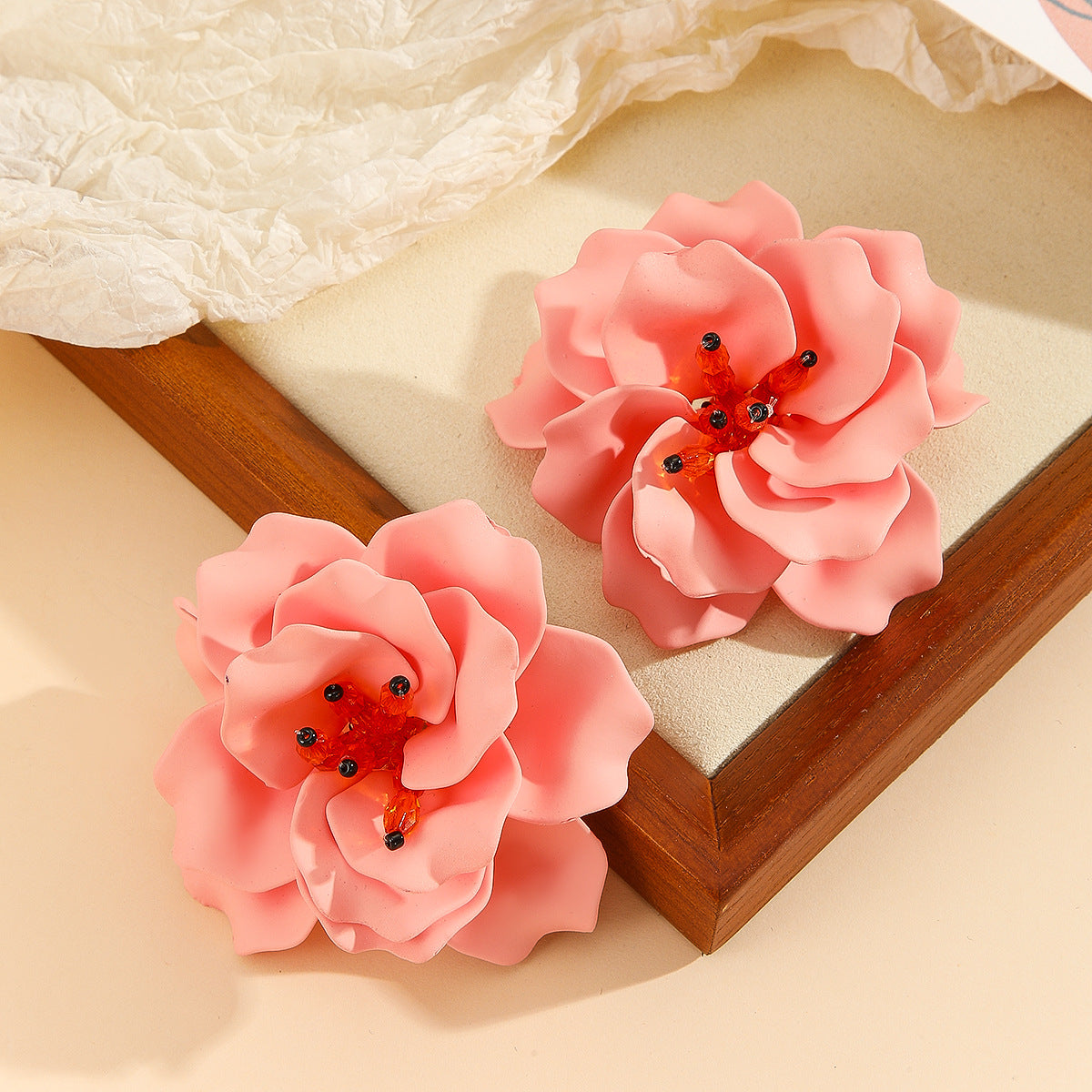 Wholesale resin hand painted petals earrings