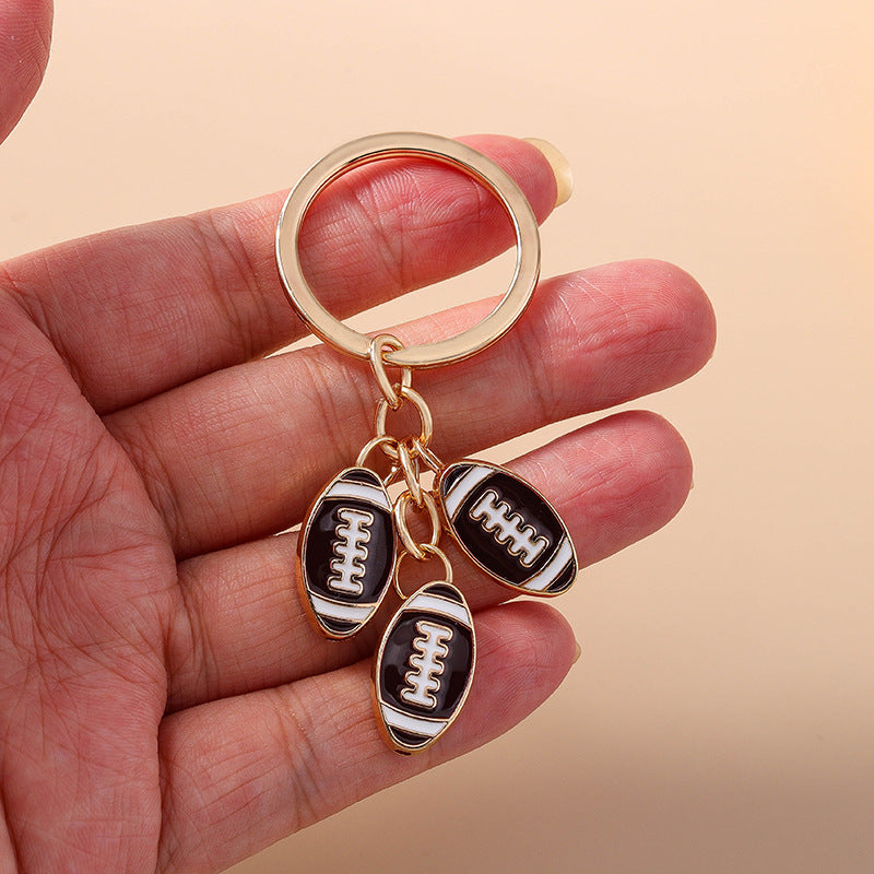 Wholesale  Hot Sports Rugby Keychain Personalized Fashion Sports Ball Key Ring Backpack Pendant