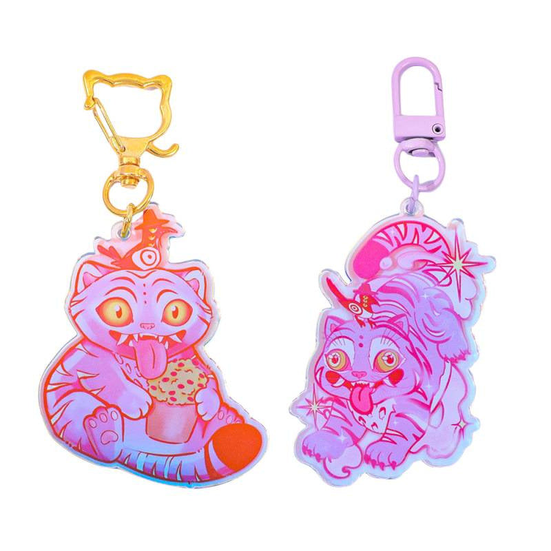 Wholesale Kpop girl group little tiger color changing acrylic keychain