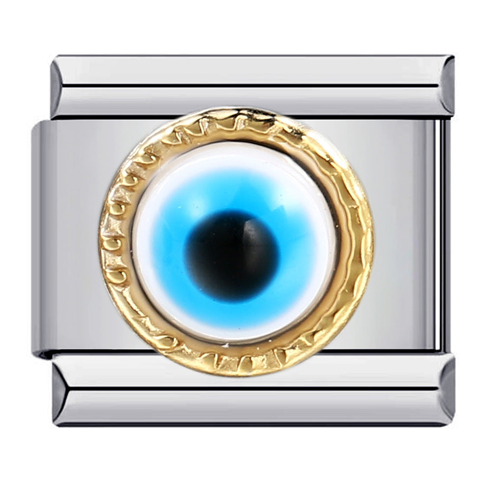 Wholesale Italian Charm Bracelet 9mm DIY Splicing Removable Devil Eye Stainless Steel Composable Bracelet