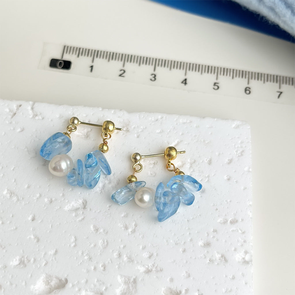 Wholesale blue oil earrings