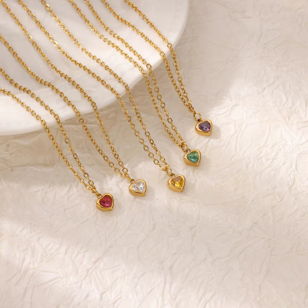 Wholesale Stainless Steel December Heart Necklace