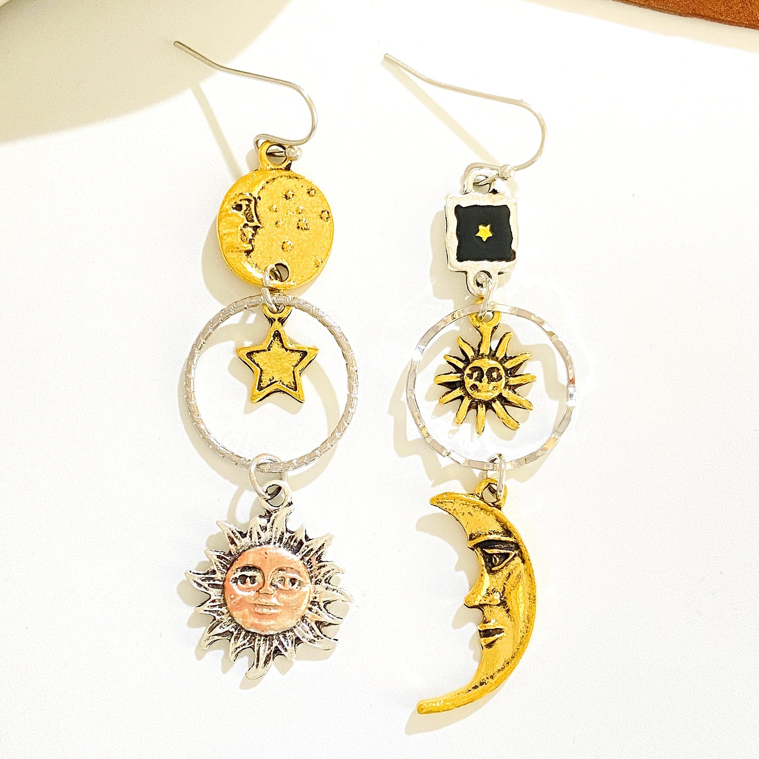 Wholesale Vintage Bohemian Star and Moon Earrings Tassel Drop Earrings ACC-ES-meih002