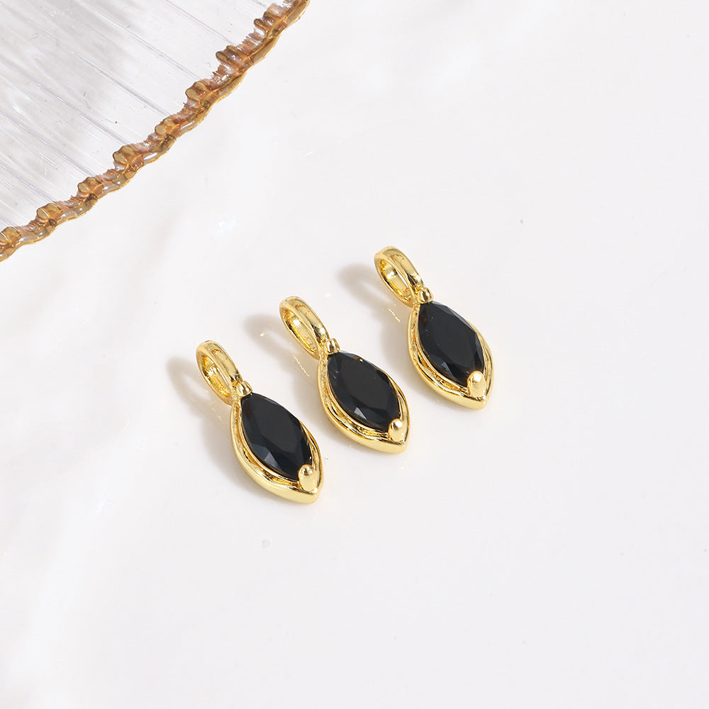 Wholesale 18k gold-plated copper color-preserving zircon marquise pendant