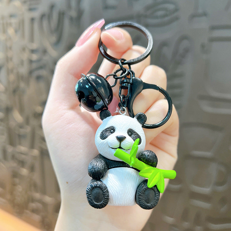 Wholesale Cartoon Hugging Bamboo Panda PVC Keychain Lanyard Keychain ACC-KC-YanG006
