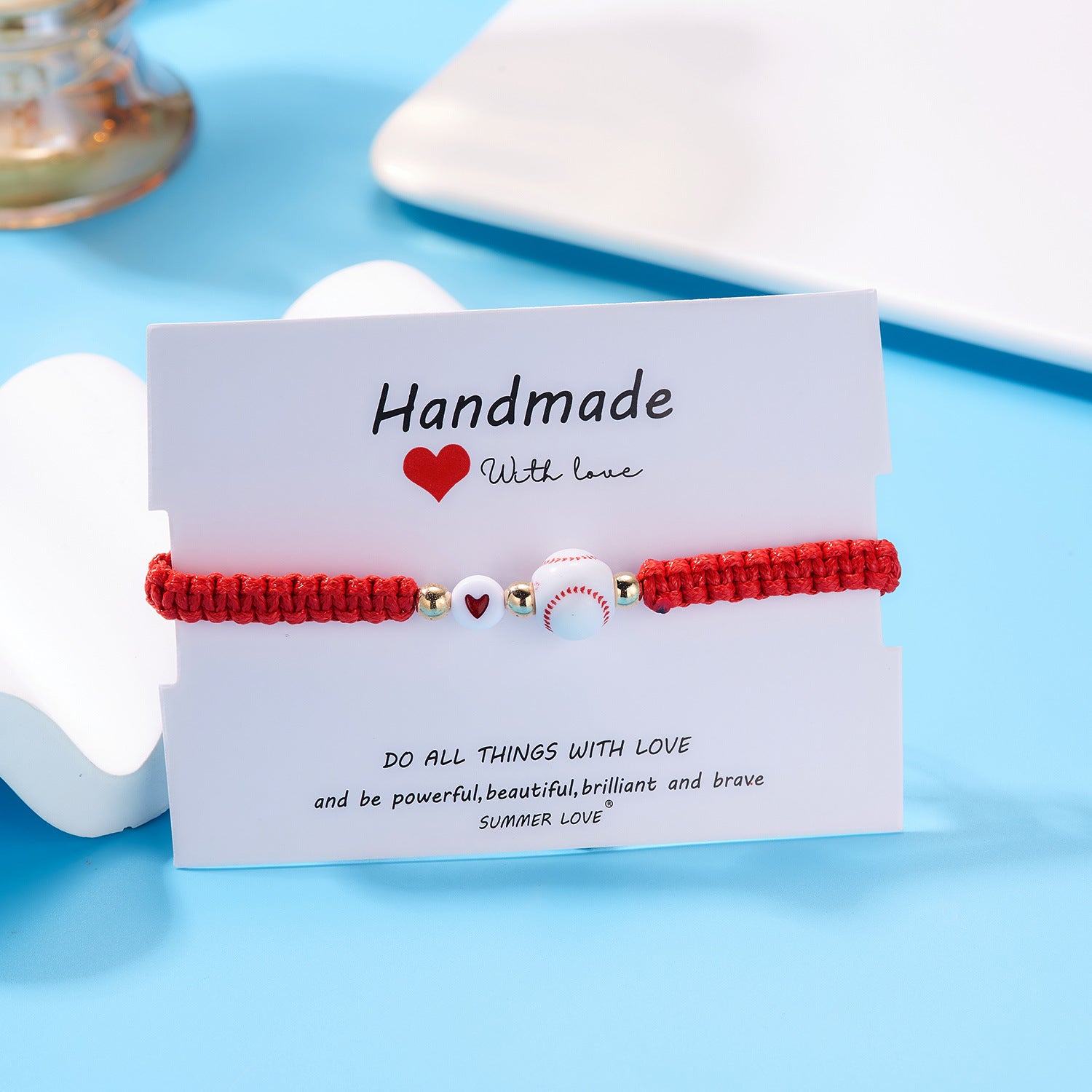 Wholesale Ball Bead Bracelet Creative Volleyball Tennis Handwoven Adjustable Bracelet ACC-BT-Bayue006