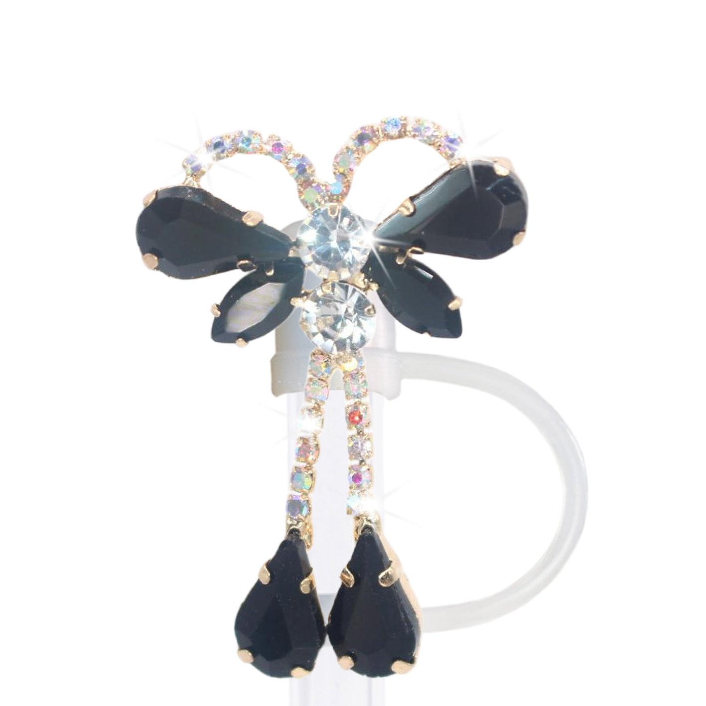 Wholesale Wholesale 50pcs Teardrop Butterfly Pendant 10mm Straw Cover Straw Tube Cap