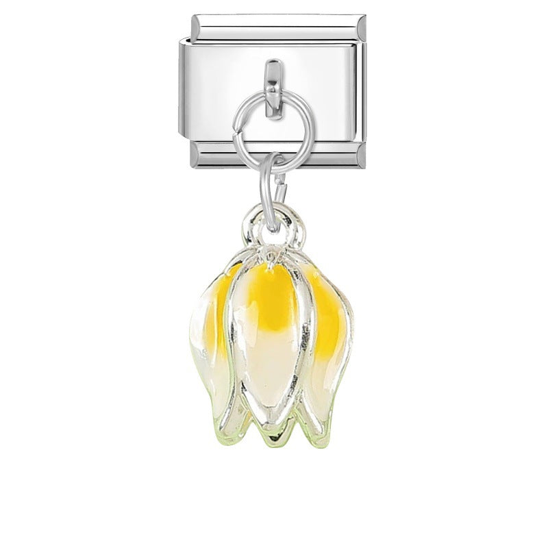 Wholesale 9mm Italian Charm Starter Bracelets DIY flower fish Single Section Creative Stainless Steel Composable Bracelet