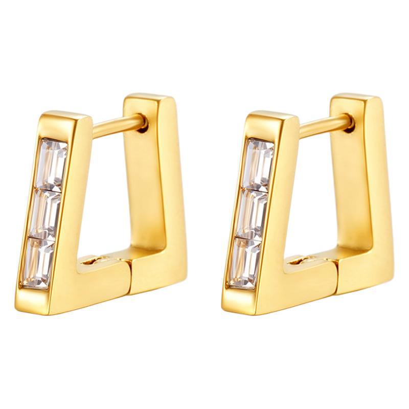 Wholesale Titanium Steel Square diamond earrings