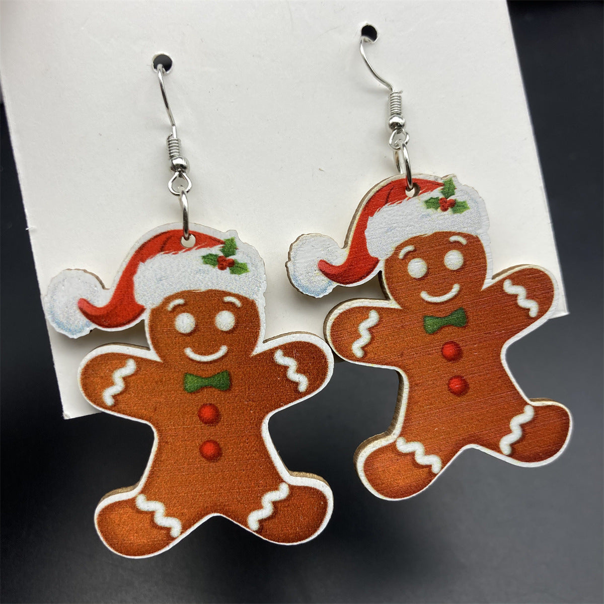 Wholesale Vintage Christmas Wood Earrings Christmas Elk Long Earrings ACC-ES-FX063