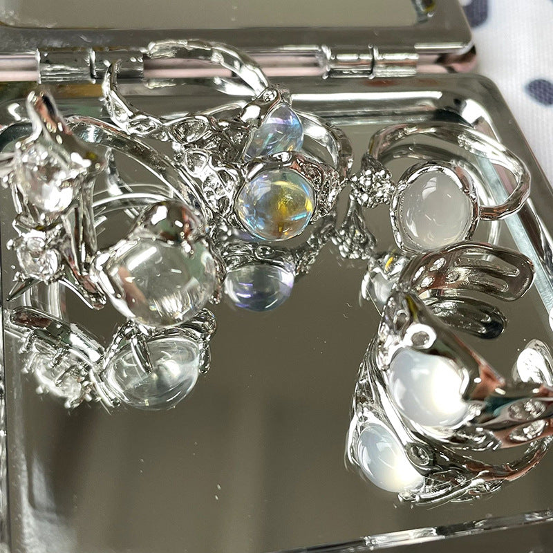 Wholesale  Women's Simple Moonstone Forefinger Open Ring