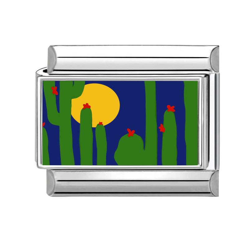 Wholesale 9mm Italian Charm Starter Bracelets Blue series DIY square Single Section Creative Stainless Steel Composable Bracelet