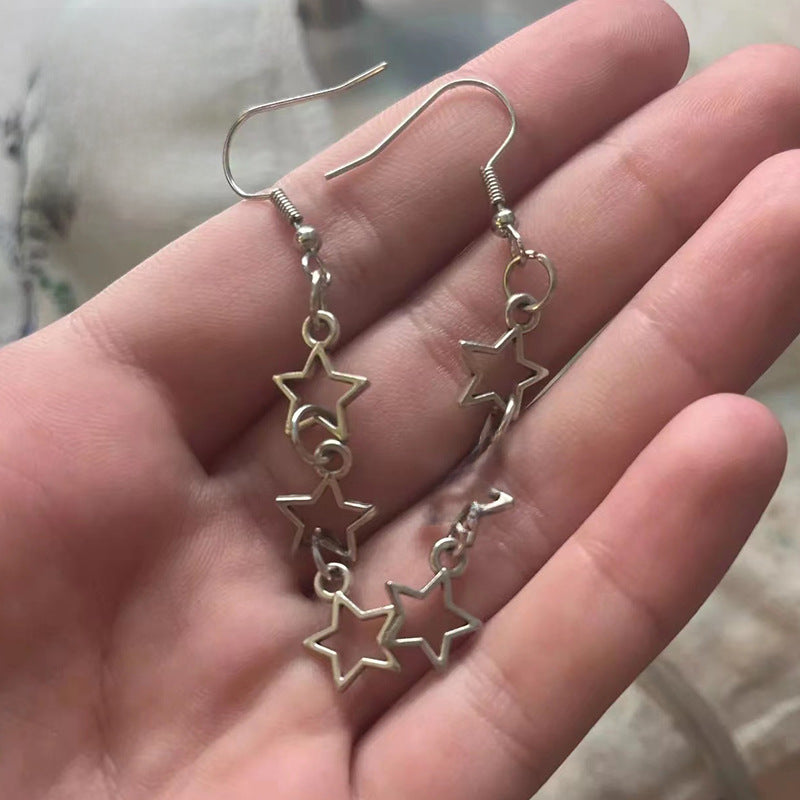 Wholesale  hollow five-pointed star earrings