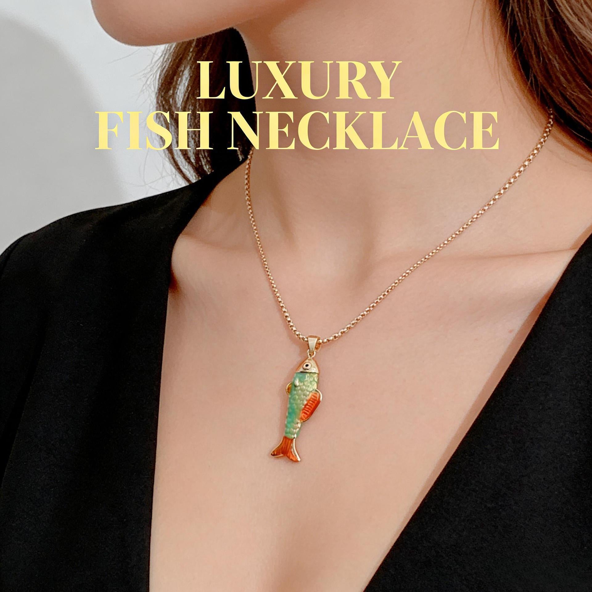 Wholesale 3D Painting Koi Fish Pendant Charm Gold Plated Copper Decorative Jewelry Accessory