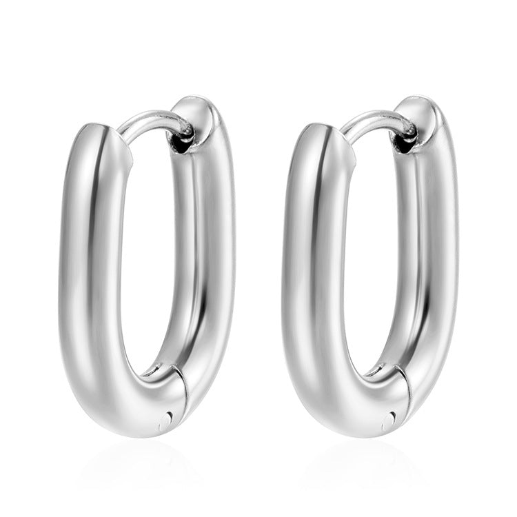 Wholesale geometric oval stainless steel earrings
