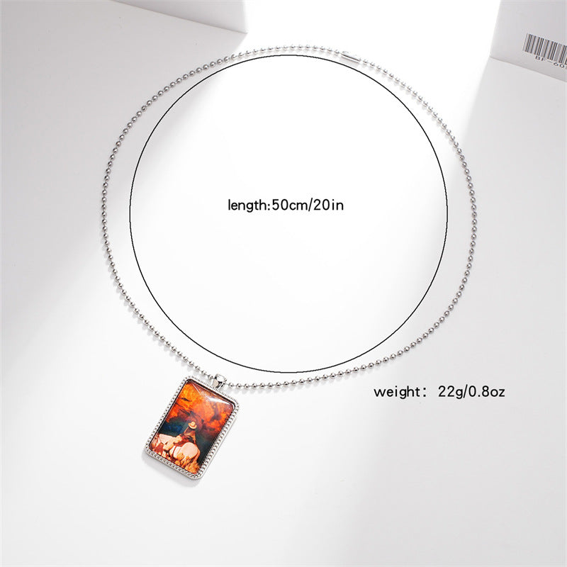 Wholesale Western Denim Keychain Bag Pendant European Style Trendy Personality Riding Metal Pendant Necklace Wholesale ACC-KC-HuiWen002