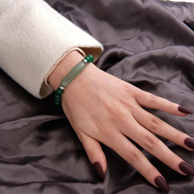 Wholesale  stone bracelet creative pink crystal beaded elastic bracelet