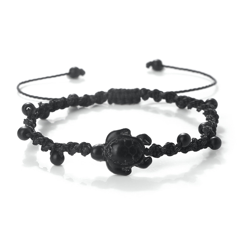 Wholesale Bohemian Ocean Design Turquoise Turtle Woven Bracelet - Adjustable Unisex Fashion Accessory Gift