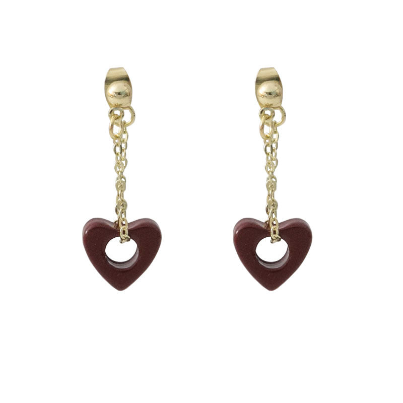 Wholesale Retro Hollow Peach Heart Earrings