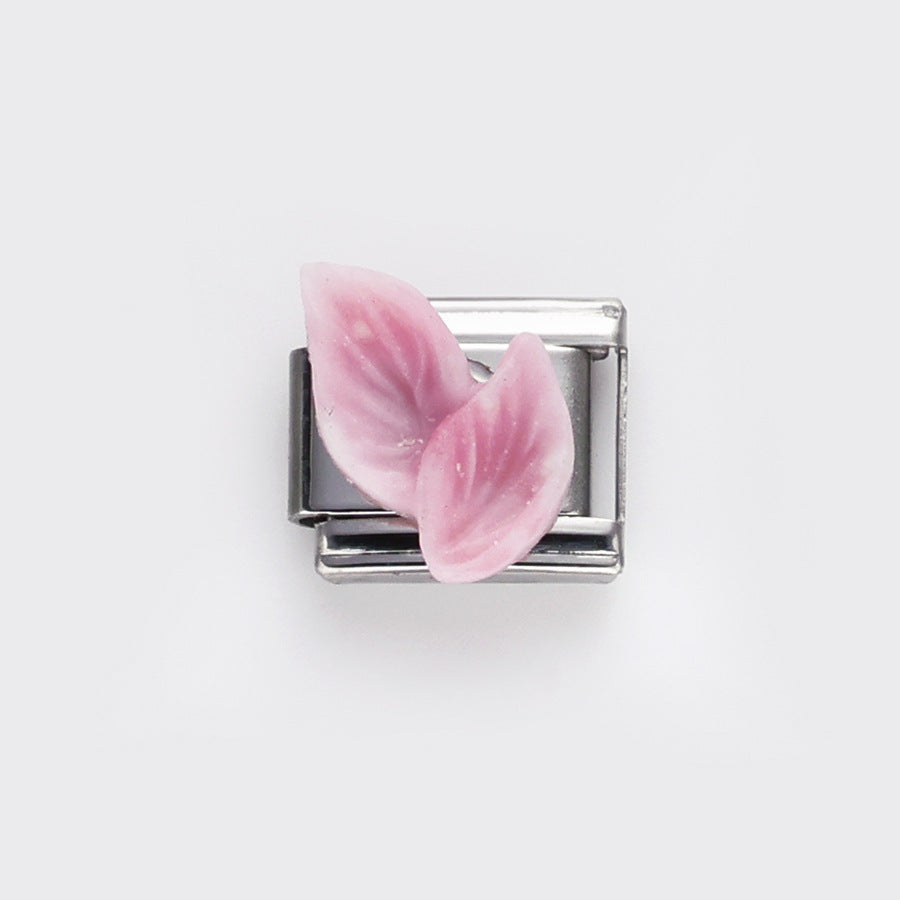 Wholesale 10pcs Italian Charm Bracelet 9mm DIY Splicing Flower Heart Fruit Stainless Steel Composable Bracelet