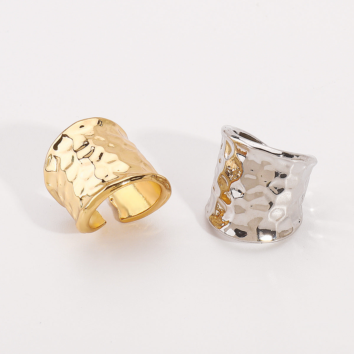 Wholesale Concave-convex Lava Wide Face Ring Simple Style Personality Irregular Open Ring