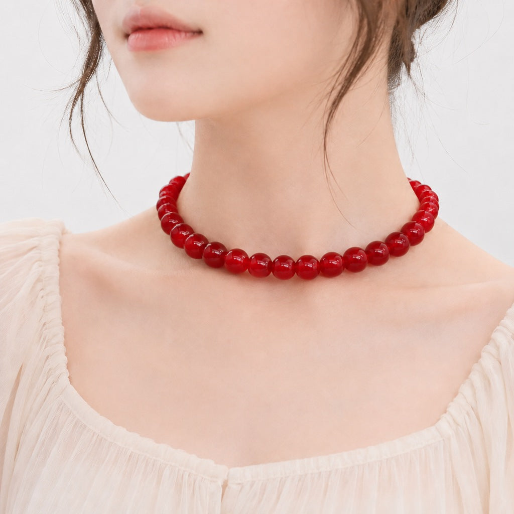 Wholesale Stylish White Faux Pearl Necklace For Women Elegant Cheongsam Collarbone Chain Gift Jewelry Accessory