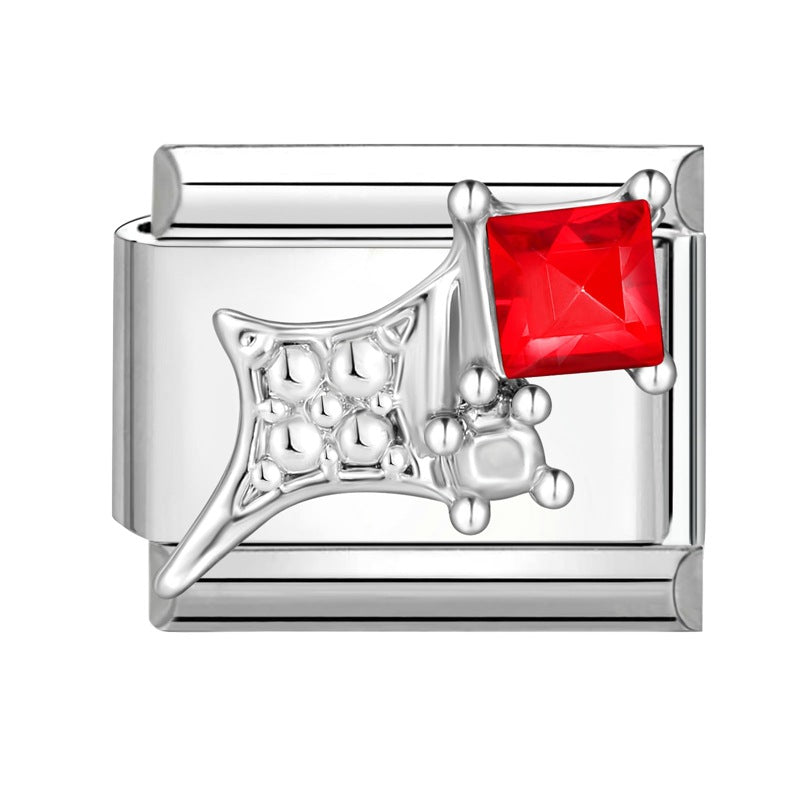 Wholesale Italian Charm Bracelet 9mm DIY Splicing Diamond Pendant Stainless Steel Composable Bracelet