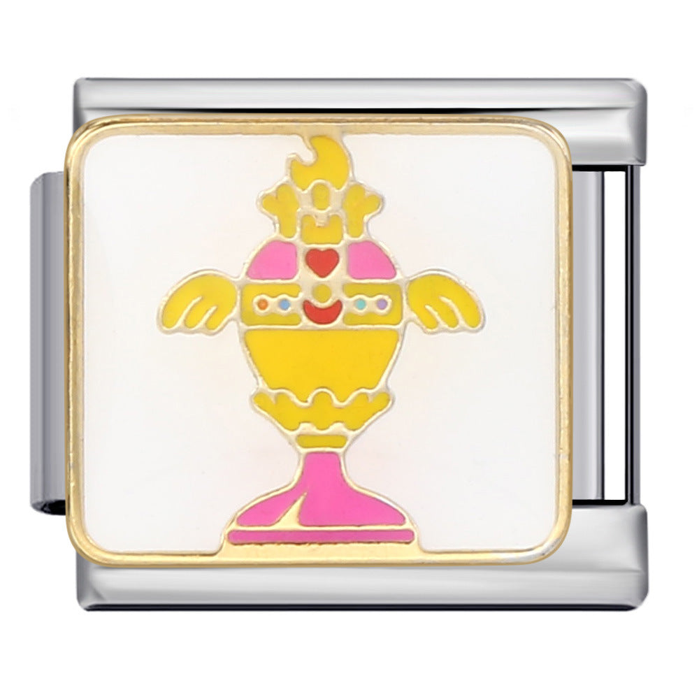 Wholesale Italian Charm Bracelet 9mm DIY Splicing Removable Color English Stainless Steel Composable Bracelet