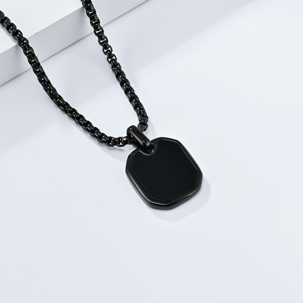 Wholesale small cube brand titanium steel necklace