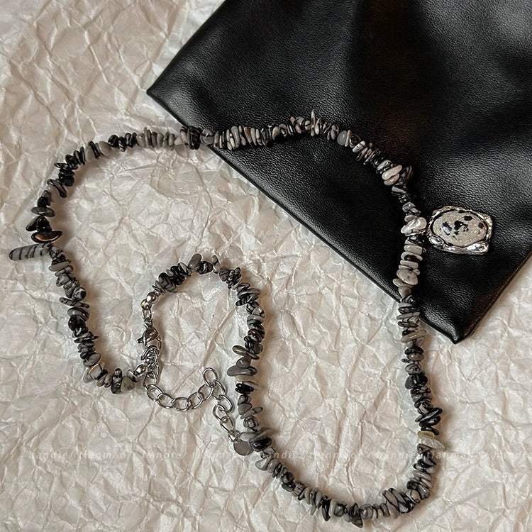 Wholesale Natural Gravel Necklace  Light Luxury  Clavicle Chain