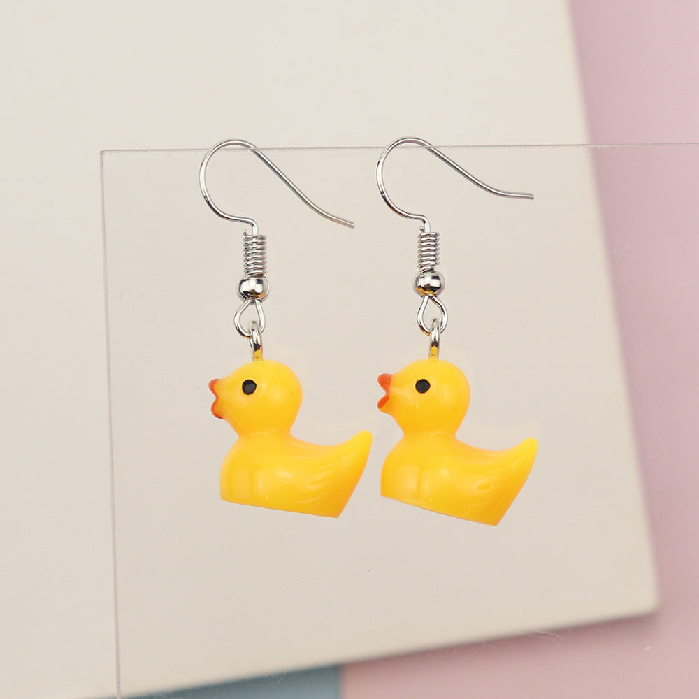 Wholesale Cartoon Animal Cute Little Duck Earrings