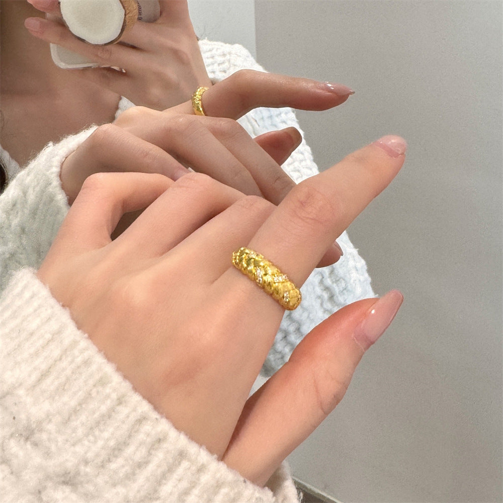 Wholesale Colorful Enamel Mother-of-pearl Butterfly Ring Open Index Finger Ring ACC-RS-Yues007