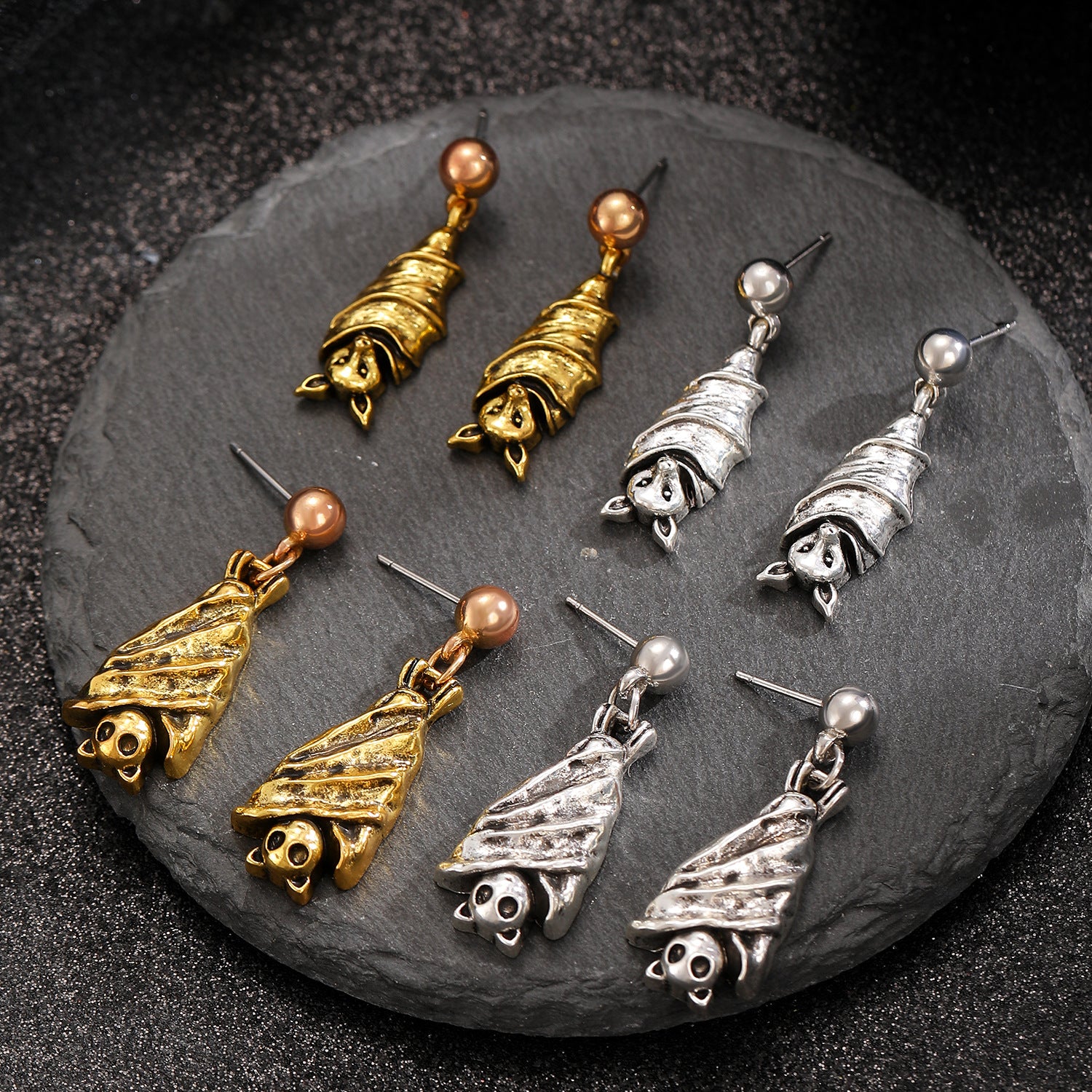 Wholesale Trendy Bat Earrings - Vintage Gold Zinc Alloy -  Jewelry Fashion Accessory