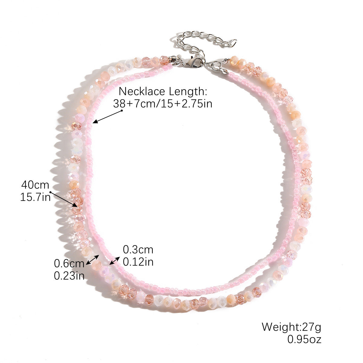 Wholesale Simple Bead Necklace Light Luxury  Crystal Necklace