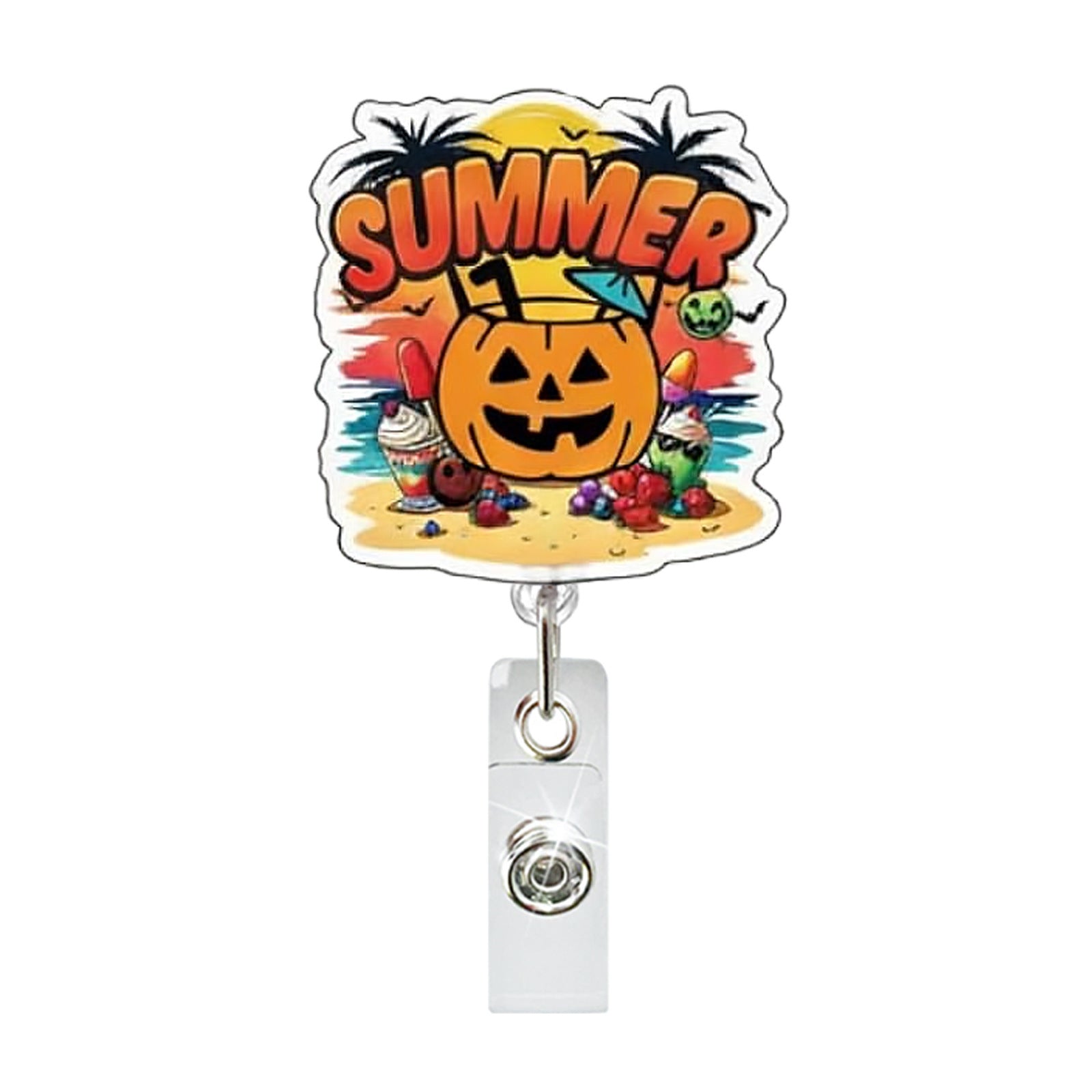 Wholesale Summer Holiday Ghost Skull Retractable Badge Reel,  Fashion Accessory for Everyday Use