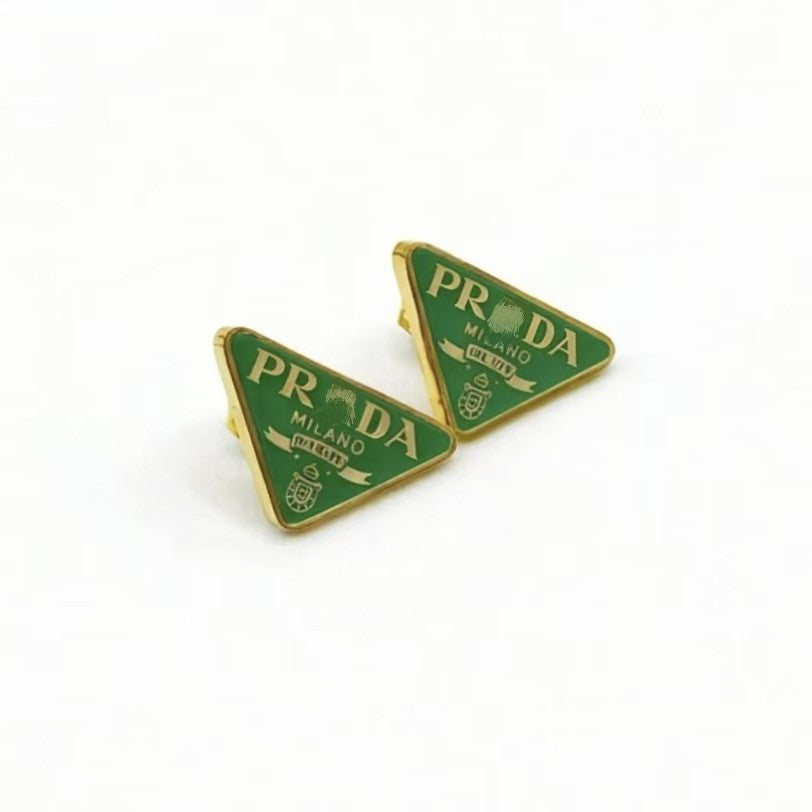 Wholesale ACCVIP Titanium Steel Light Luxury Enamel Inverted Triangle Stud Earrings
