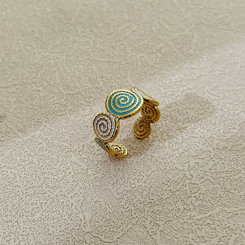 Wholesale Versatile Stainless Steel Gold Open Round Thread Ring