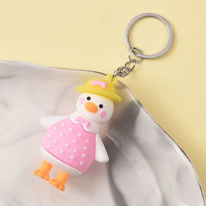 Wholesale cartoon crooked neck duck keychain