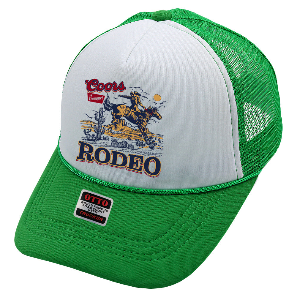 Wholesale Trucker Hat Denim Print Sponge Mesh Cap Baseball Cap ACC-HT-HaiPu015