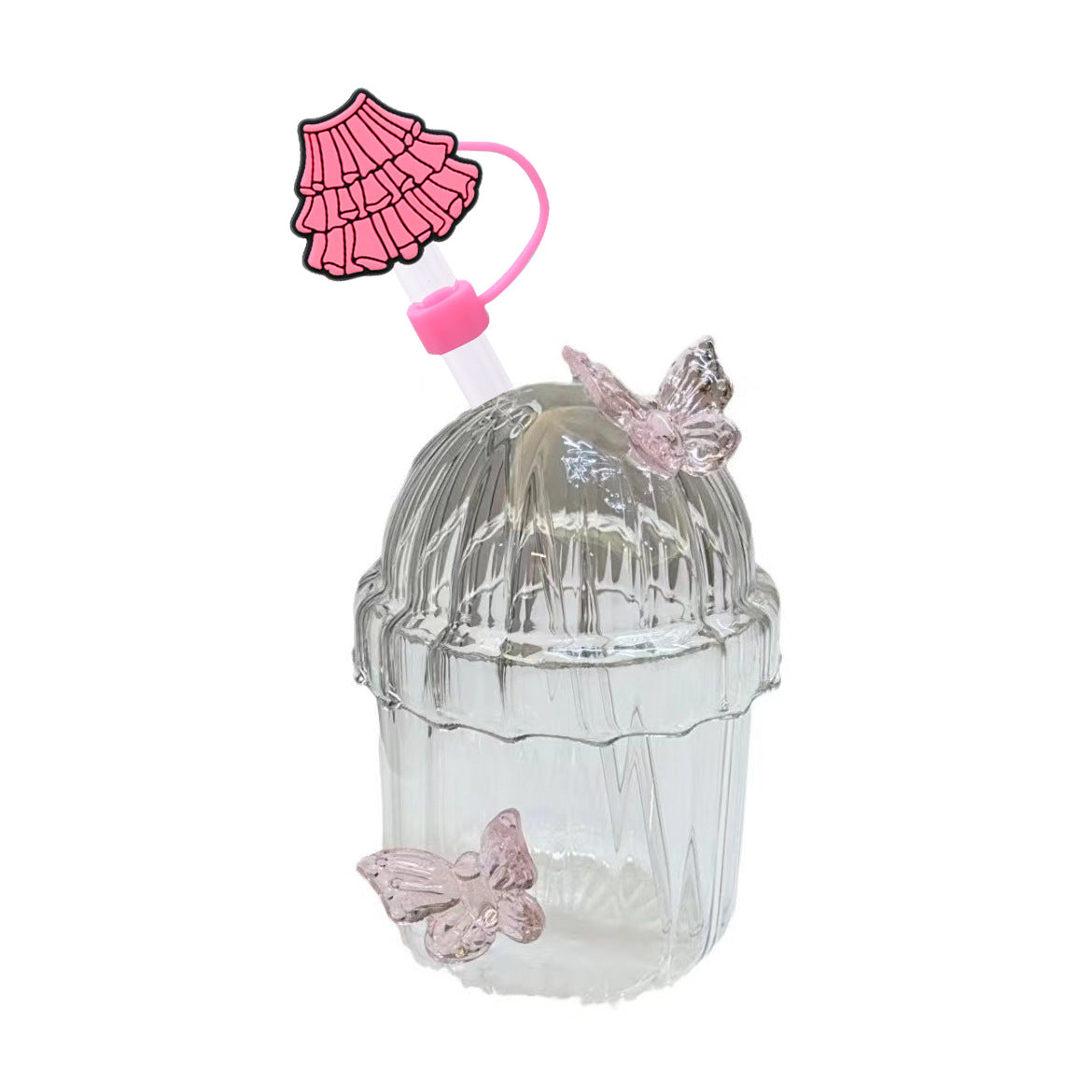 Wholesale Random 100pcs Pink Series 8/10mm PVC Soft Straw Tube Cap